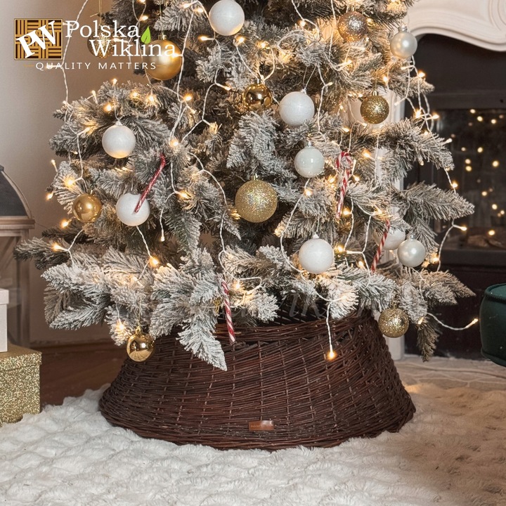 OSŁONA NA STOJAK POD CHOINKĘ WIKLINOWA Ø 60 CM CIEMNA