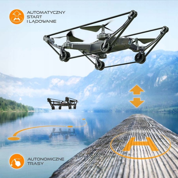 Zabawka Xerall TANKCOPTER 2.4GHz Quadcopter-Czołg Dron, HD FPV