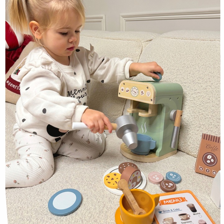 DREWNIANY EKSPRES DO KAWY DLA DZIECI KAWIARNIA AGD GOTOWANIE DO KUCHNI