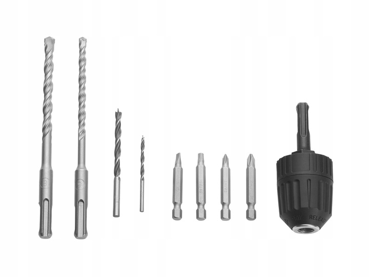 AKUMULATOROWA MŁOTOWIERTARKA PARKSIDE 12 V 2 AH + WIERTŁA I BITY
