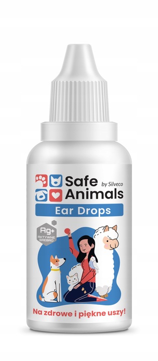 Safe Animals Ear Drops Krople ze srebrem do uszu 30ml