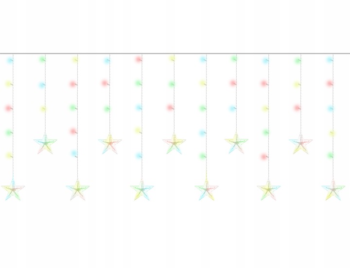 Lampki Choinkowe 108 LED Kurtyna Sople Zewnętrzne Girlanda Świetlna 2,5x0,9