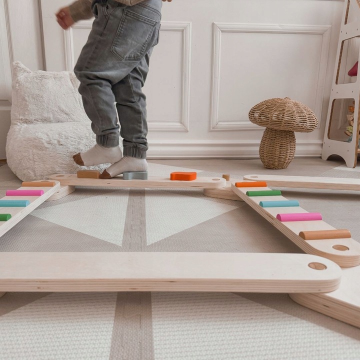 DREWNIANY TOR BALANSOWY XL ŚCIEŻKA SENSORYCZNA 14e