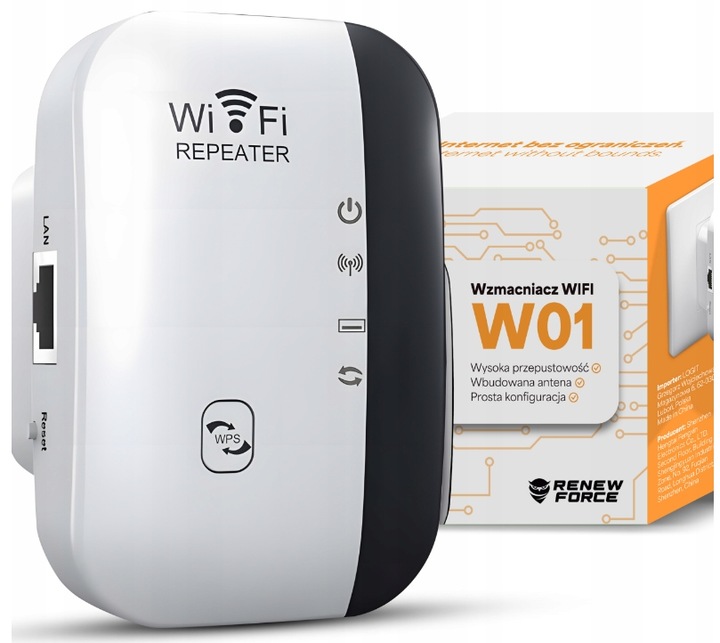 Wzmacniacz Sygnału Wi-FI Mocny Repeater Access Point Router 300 Mb/s 2.4GHz