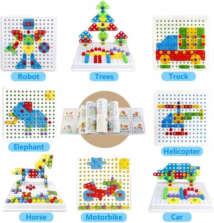 KREATYWNE PUZZLE KLOCKI KONSTRUKCYJNE 3D WKRĘTARKA WALIZKA 237 elem.