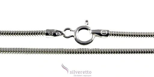 Długi srebrny łańcuszek żmijka okrągła snake 70 cm