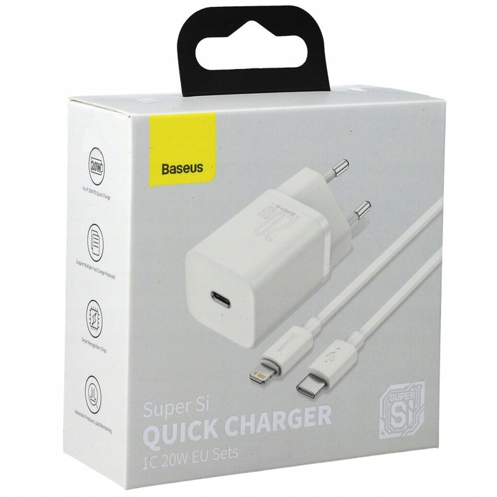 Ładowarka sieciowa Baseus USB-C 20W + kabel do iPhone Lightning fast charge