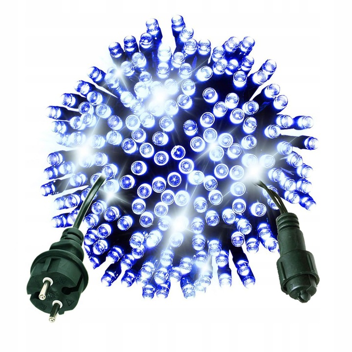 LAMPKI CHOINKOWE 300 LED STAŁE + FLASH ZEWNĘTRZNE ŚWIATEŁKA IP44 NIEBIESKIE