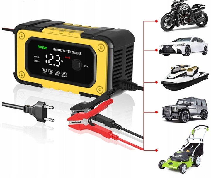 Prostownik AUTOMATYCZNY Z FUNKCJĄ NAPRAWY AKUMULATORÓW 12V 6a AUTOMAT