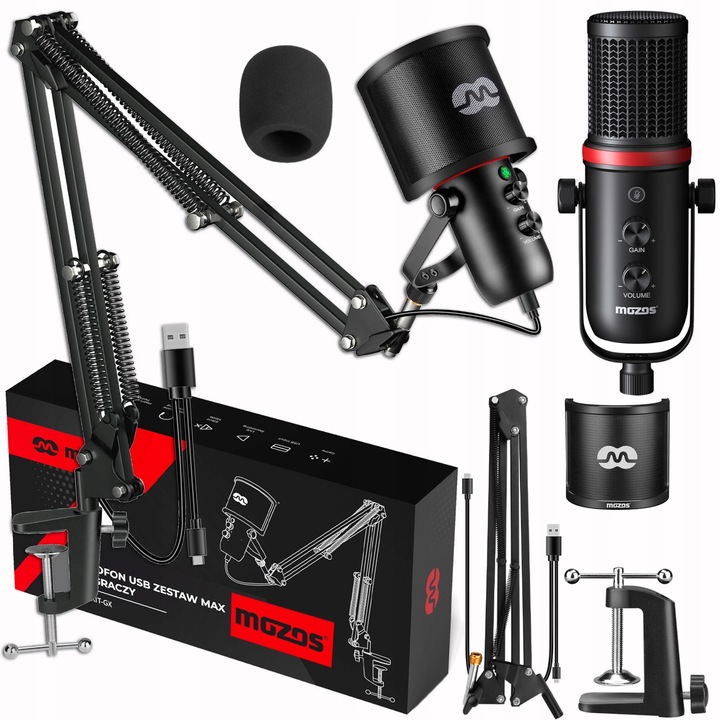 MOZOS MKIT-GX MIKROFON DO KOMPUTERA USB GAMINGOWY POJEMNOŚCIOWY