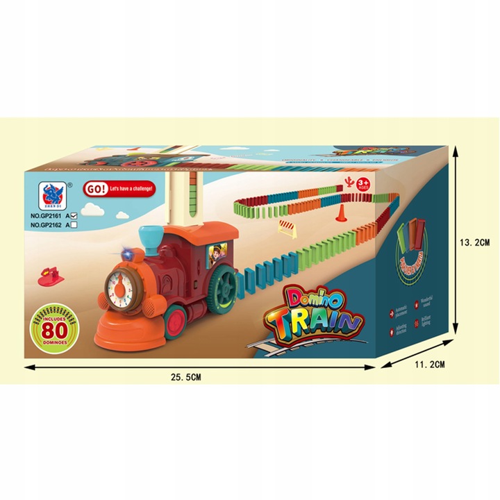INTERAKTYWNA KOLOROWA CIUCHCIA POCIĄG UKŁADA DOMINO KLOCKI POCIĄG WOOPIE