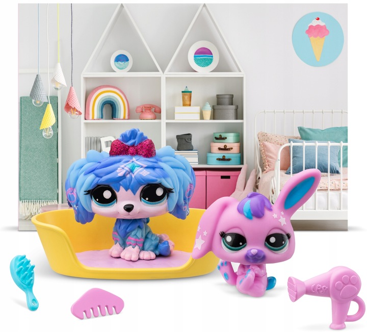 LITTLEST PET SHOP ZESTAW PETFLUENCERS 2 PAK LPS PIESEK I KRÓLICZEK 00560