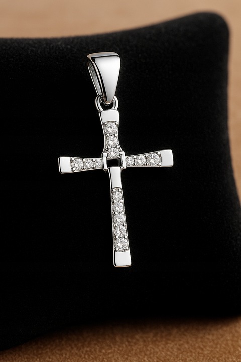 Naszyjnik Srebrny Krzyż Toretto Vin Diesel Szybcy i Wściekli srebro pr 925