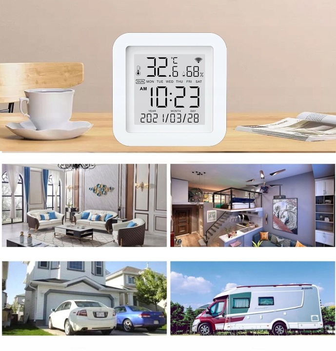 CZUJNIK TEMPERATURY I WILGOTNOŚCI WIFI SMART LIFE TUYA TERMOMETR HIGROMETR