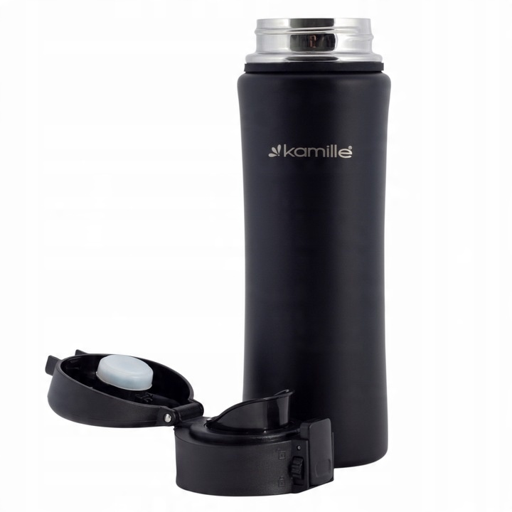 KUBEK TERMICZNY TERMOS STALOWY 100% SCZELNY pojemny bidon KAMILLE 500 ml