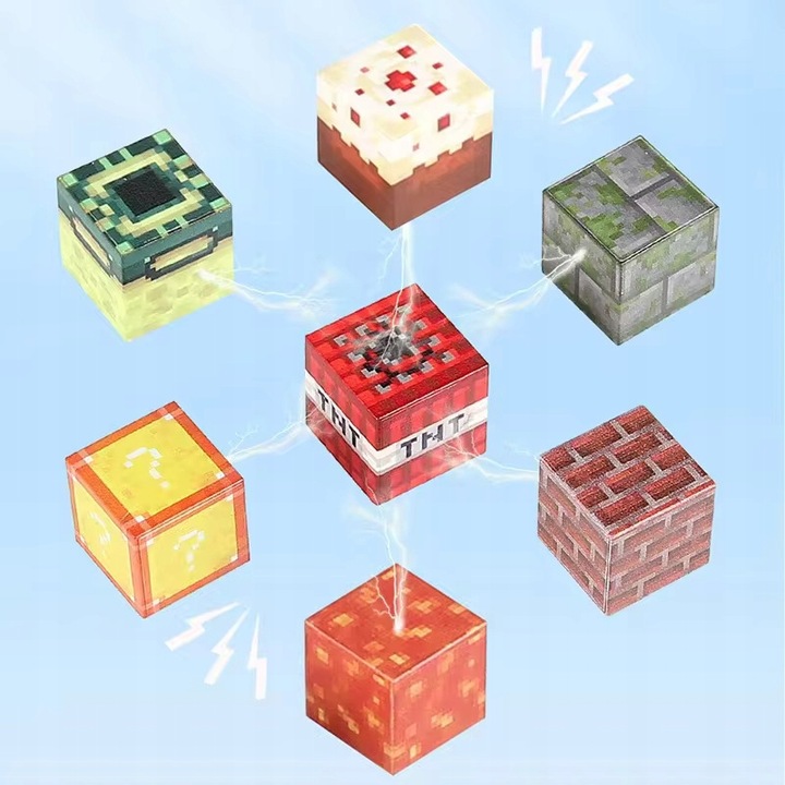 Minecraft Magnetyczne Klocki Montessori Świat Kostki Zestaw Mix 100 EL