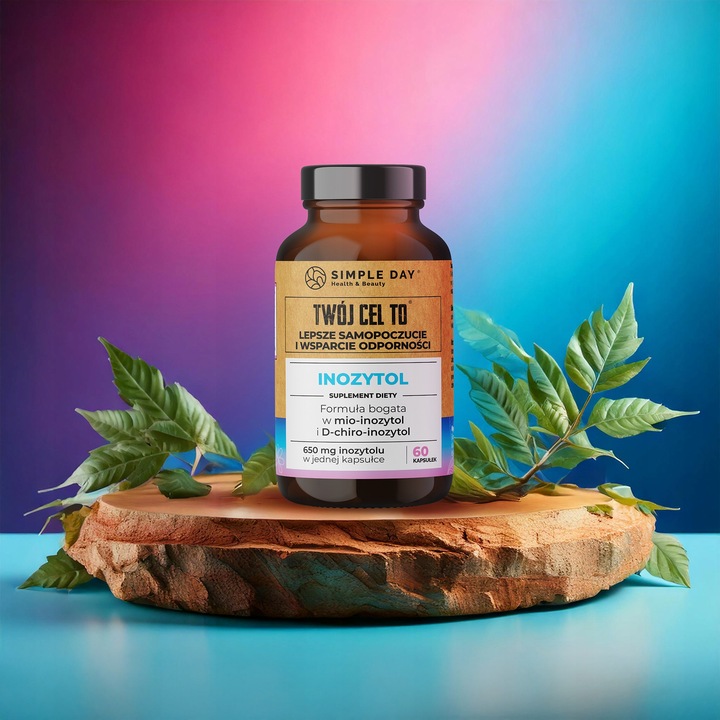 INOZYTOL 650 mg ODPORNOŚĆ PCOS UKŁAD NERWOWY KONCENTRACJA 60 KAPS