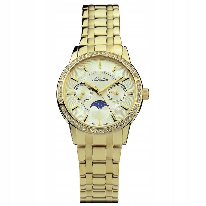 Zegarek Damski Adriatica A3601.1111QFZ złoty