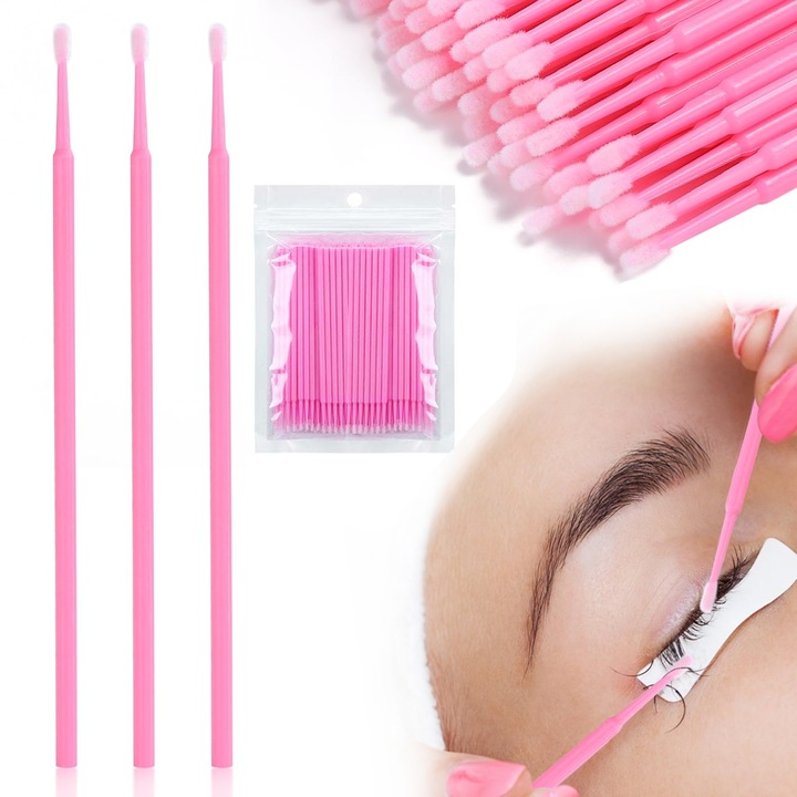 Mikro aplikatory BEZWŁÓKIENKOWE mikroaplikatory do rzęs 100szt patyczki