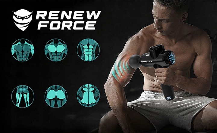 PISTOLET DO MASAŻU masażer do pleców ciała nóg karku stóp +12 KOŃCÓWEK 220W