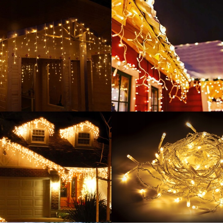 GIRLANDA LED ŚWIĄTECZNA 5M 150 LAMPEK KURTYNA DO DOMU WNĘTRZA NA ZEWNĄTRZ