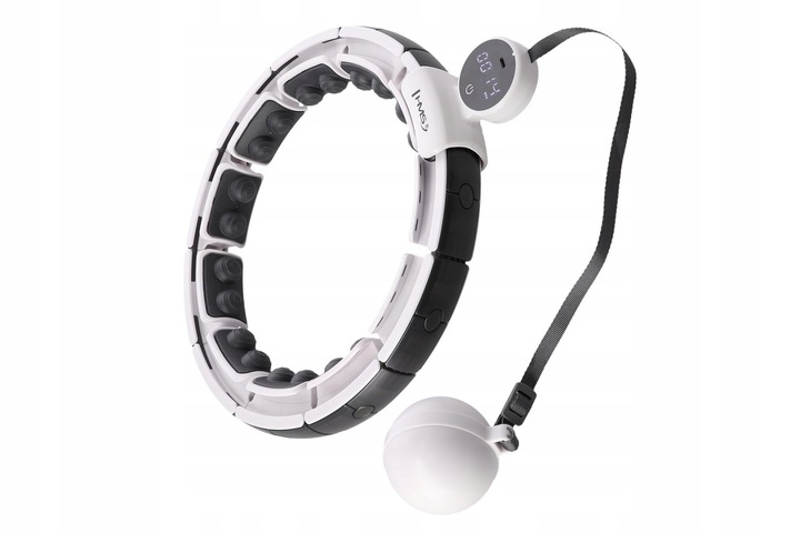 HHM16 HULA HOP WHITE Z MAGNESAMI I OBCIĄŻNIKIEM + LICZNIK HMS