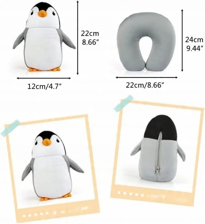 ROGAL Dla Dziecka PINGWIN Poduszka Podróżna Prezenty Dla Dzieci