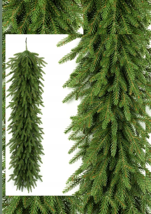 Wianek Świąteczny Świerk NATURA z JARZĘBINĄ 3D 100%PE 60 cm KOMINEK drzwi