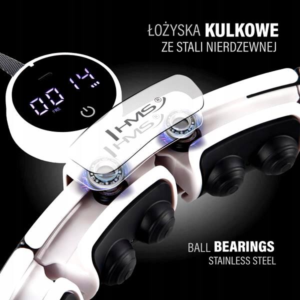 Hulahop Składane z Licznikiem LCD i Obciążeniem Biały Marki HMS