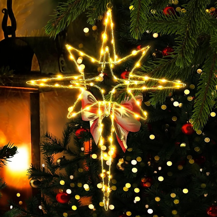 Świąteczna Dekoracja Okienna LED na Baterię Gwiazda 2 szt.