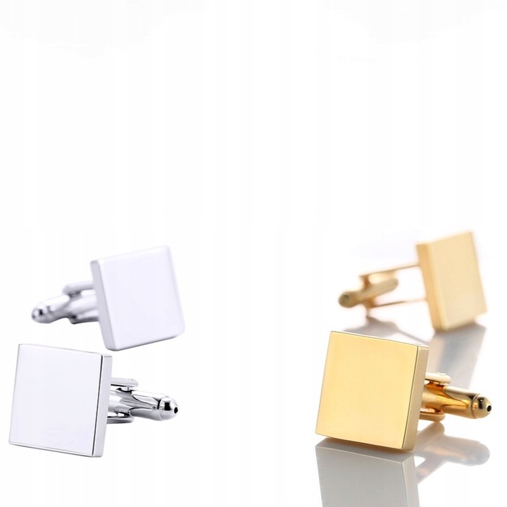 Spinki do mankietów koszuli pozłacane stal szlachetna chirurgiczna 316L