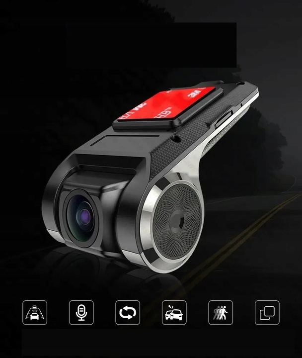 WIDEOREJESTRATOR KAMERA ANDROID FULL HD DVR ADAS + KARTA SD 64GB