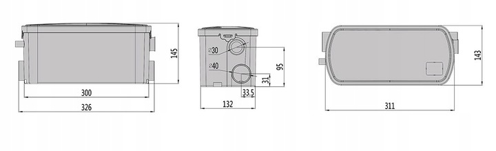 POMPA WC PRZEPOMPOWNIA PRYSZNIC UMYWALKA WANNA WATERMAN MINI