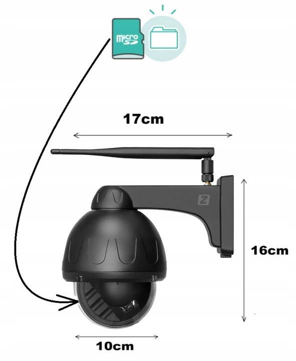 Kamera Zewnętrzna Obrotowa WiFi 5MPx 4MPx Czarna