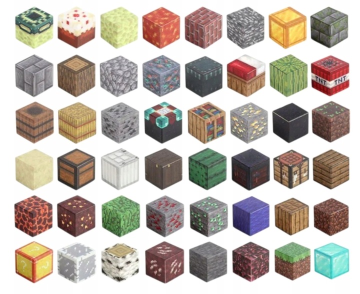 KLOCKI MAGNETYCZNE 100 KLOCKÓW KONSTRUKCYJNE SZEŚCIANY PIKSELE + 1 LUDZIK