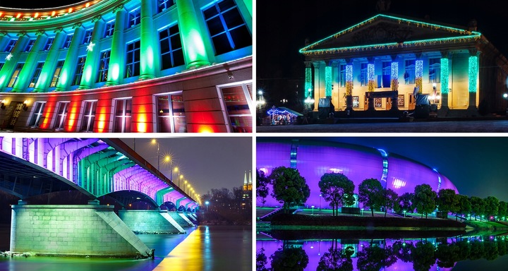 ZEWNĘTRZNE KOLOROWE OŚWIETLENIE LED ŚWIĄTECZNE LAMPKA ILUMINACJA FLASH IP66