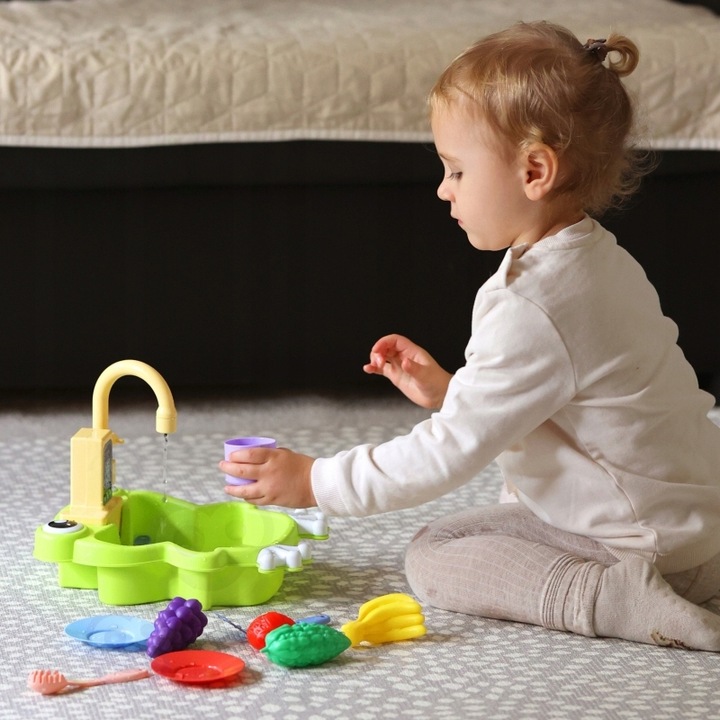 ZLEWOZMYWAK ZLEW DLA DZIECI KUCHNIA Z WODĄ INTERAKTYWNY KRAN PRAWDZIWA WODA