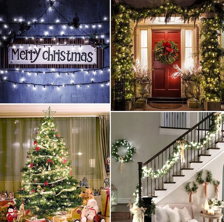 LAMPKI CHOINKOWE 1000 LED ZEWNĘTRZNE BIAŁE ZIMNE + FLASH