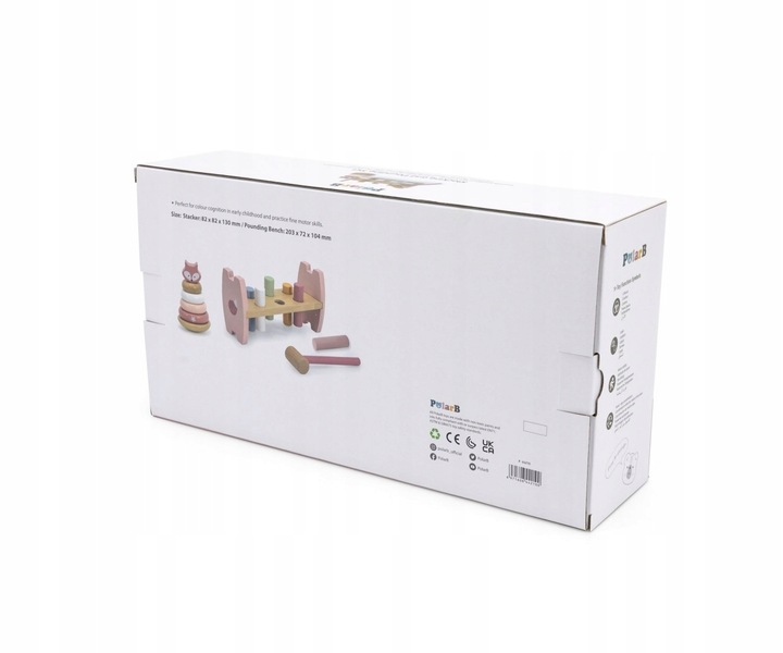 Piramidka + Przebijanka z Młoteczkiem Lisek VIGA PolarB Montessori