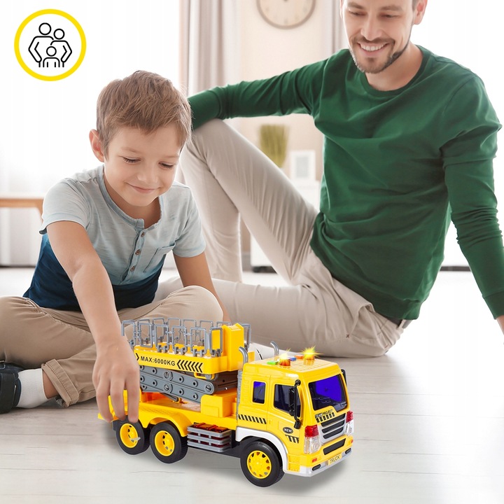 CIĘŻARÓWKA AUTO SAMOCÓD Z PODNOŚNIKIEM BUDOWLANYM 1:16 DLA DZIECI