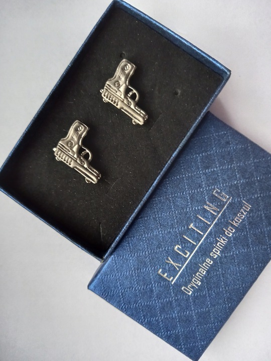 Spinki do mankietów Mały Tytanowy Pistolet