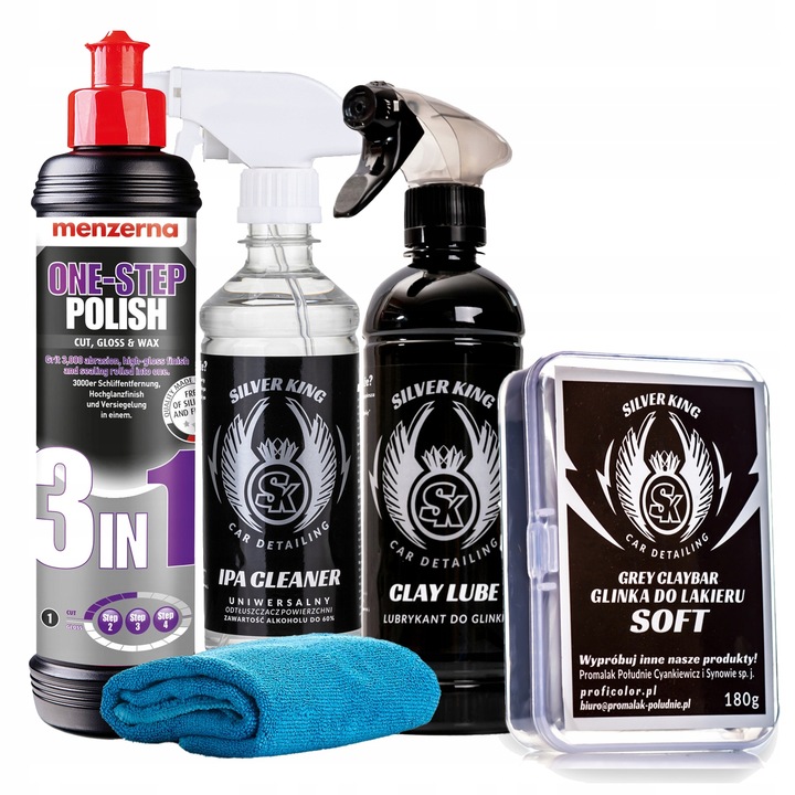 Pasta Polerska Menzerna 3w1 250ml + Glinka do Lakieru + Lubrykant + Ipa SK