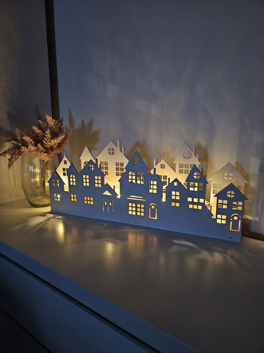 Domki świąteczne, dekoracja świąteczna 60cm lampka led