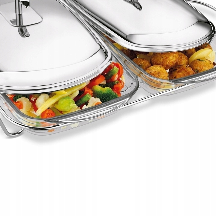 NACZYNIA SZKLANE na podgrzewaczu prostokątne Tadar Longa 2 x 2 l