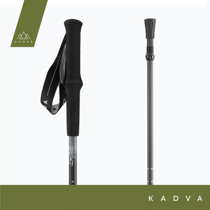Kije turystyczne KADVA Torre szary 65-135cm KARBONOWE SYSTEM QUICK LOCK