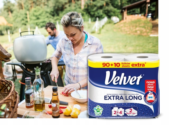 Velvet ręczniki papierowe Extra Long 9x2 rolki 100 listków