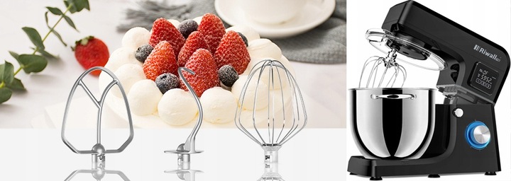 ROBOT KUCHENNY PLANETARNY MIKSER 2700W MISA 6,5L DO CIASTA ZBIERAK LCD