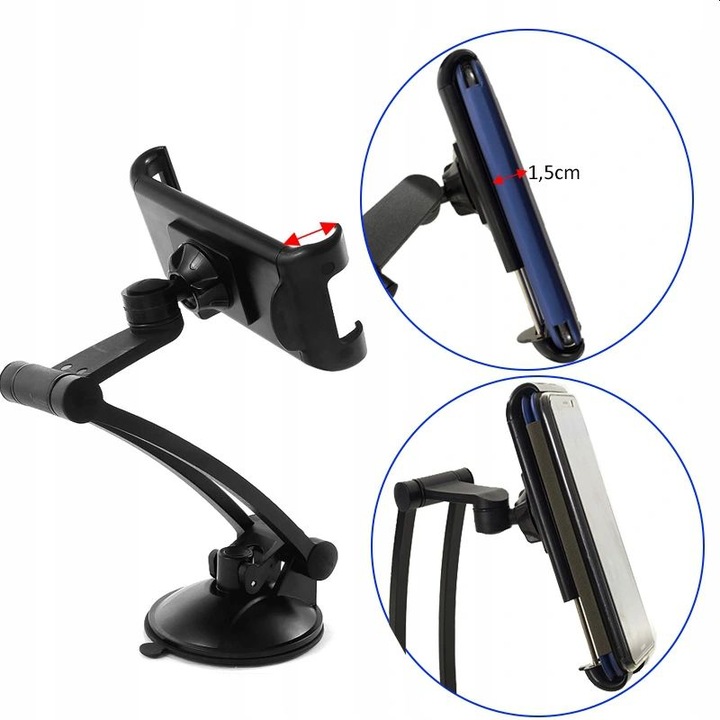 ALUMINIOWY UCHWYT SAMOCHODOWY TABLET 7 DO 11cali