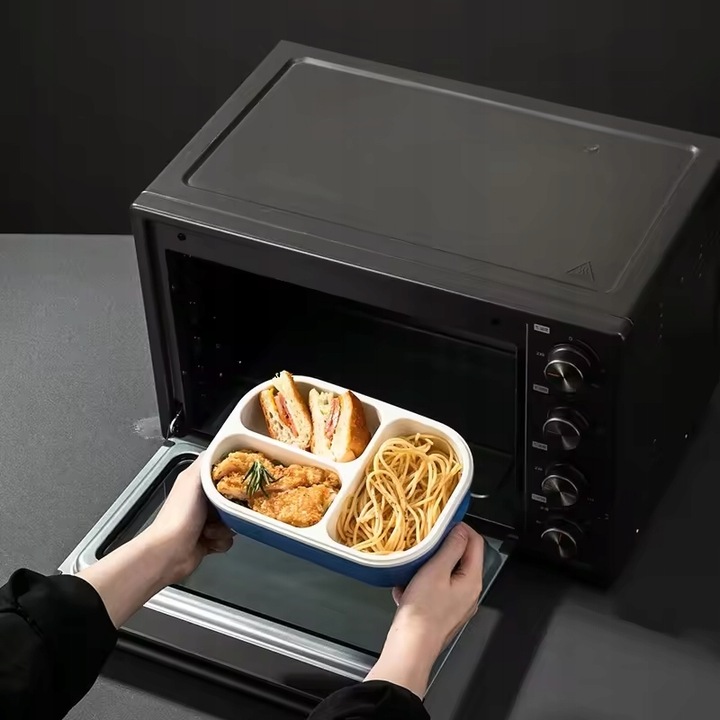 ŚNIADANIÓWKA LUNCHBOX 3 PRZEGRÓDKI SZTUĆCE LUNCH BOX POJEMNIK ŚNIADANIE