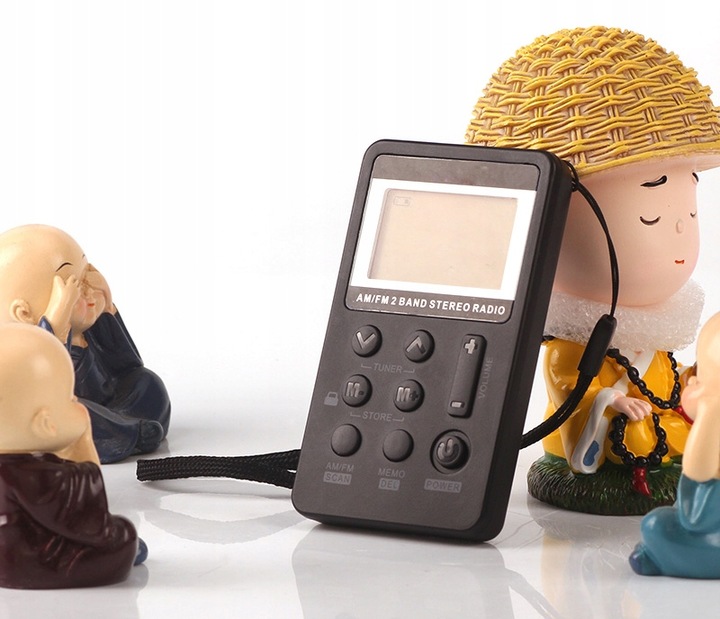 MINI RADIO CYFROWE PROGRAMOWANIE AKUMULATOR SŁUCH + naklejka